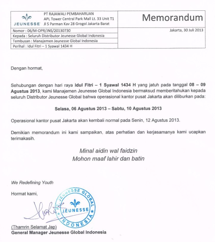 Pengumuman Libur Lebaran