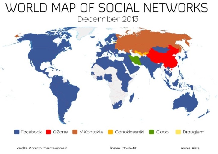 World Map of Social Networks (Dec 2013 - Source Alexa - Credits Vincenzo Cosenza)
