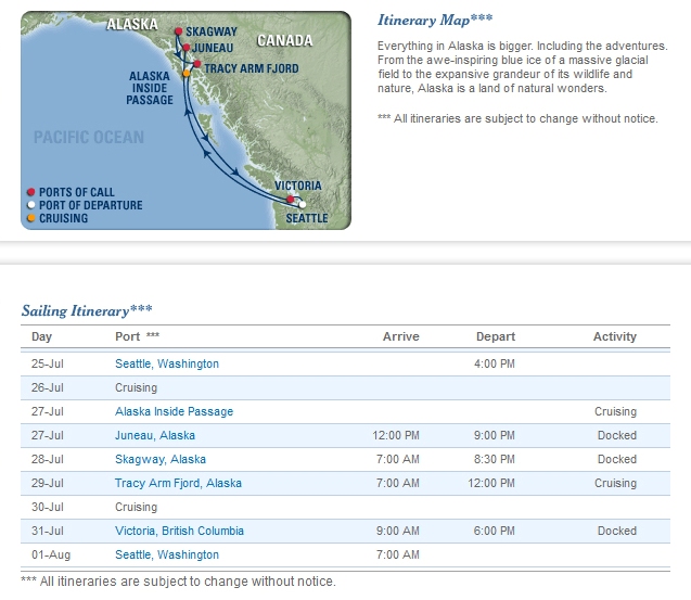 Alaska Cruise Itinerary Map Jeunesse Global 2014