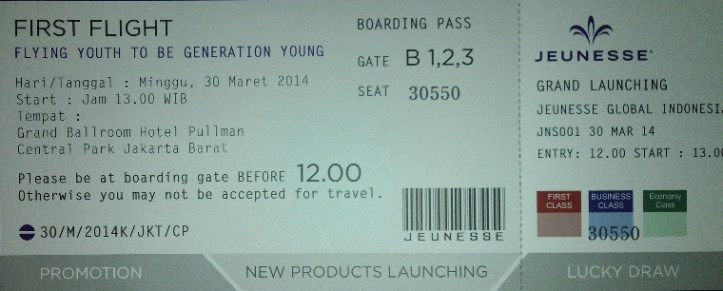 Tiket Grand Launching Jeunesse 30 Maret 2014