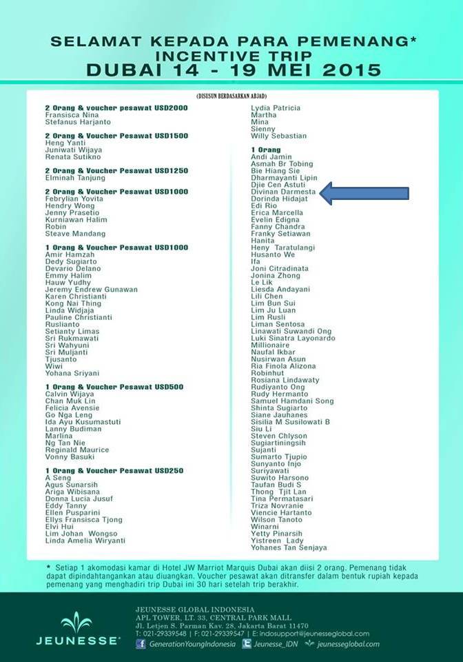 Jeunesse Global Dubai Achiever