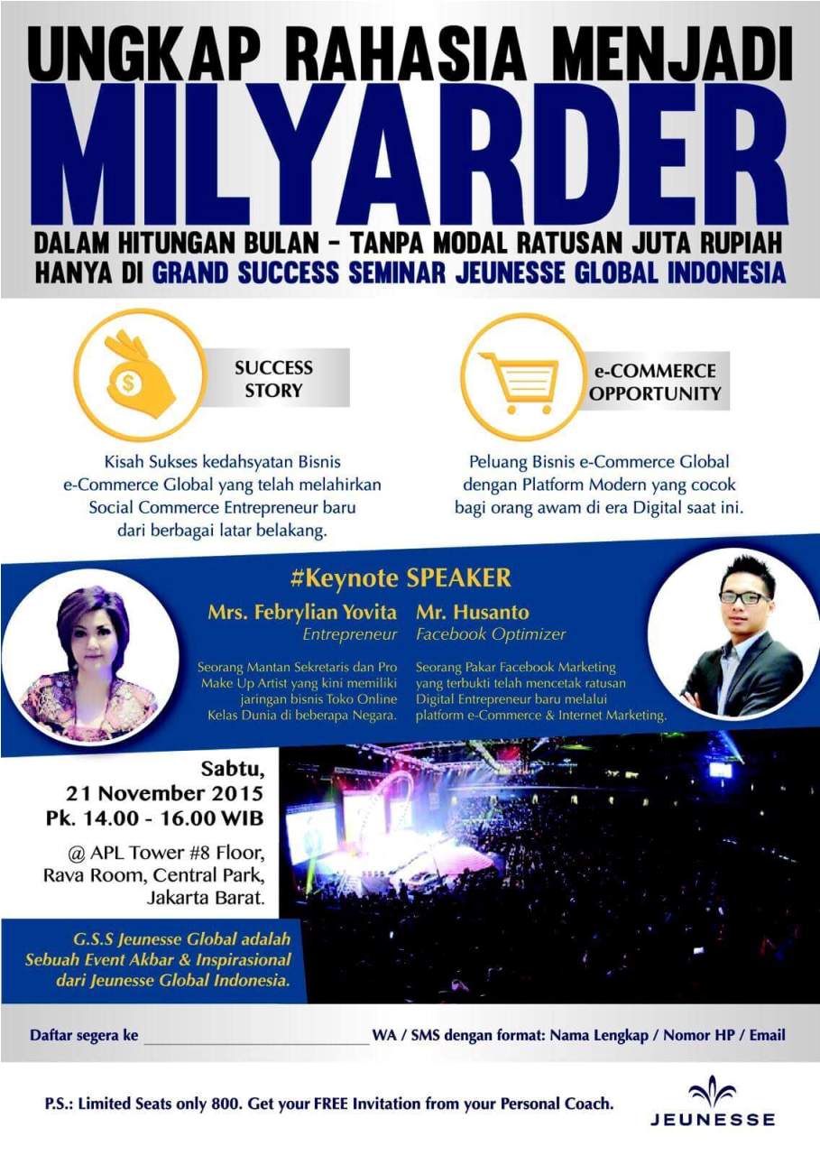 Grand Success Seminar Perdana Jeunesse Global Indonesia