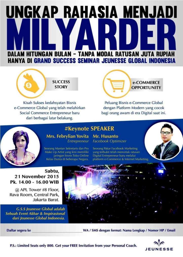 Grand Success Seminar Perdana Jeunesse Global Indonesia