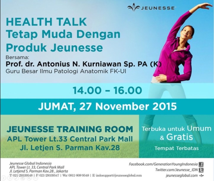 Health Talk Jeunesse Indonesia 27 November 2015