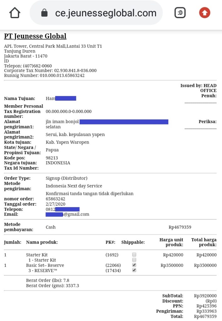 Contoh Beli Reserve 3 Box Harga Normal 2020
