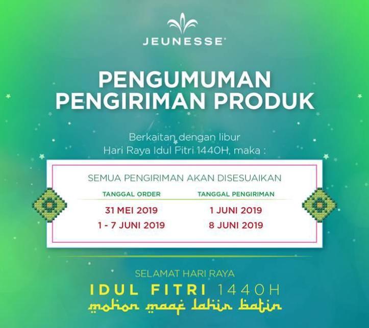 Pengiriman Produk Jeunesse Indonesia Selama Lebaran 2019