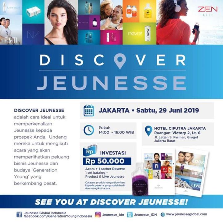 Seminar Discover Jeunesse Jakarta 29 Juni 2019
