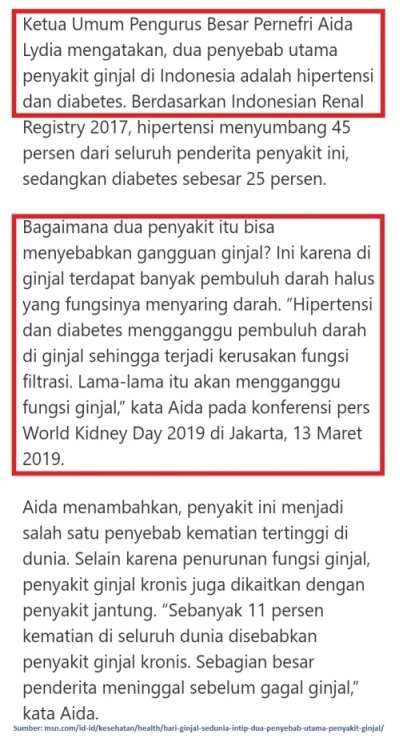 Manfaat Reserve untuk Ginjal