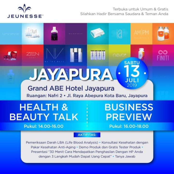seminar dan training produk jeunesse Jayapura Juli 2019