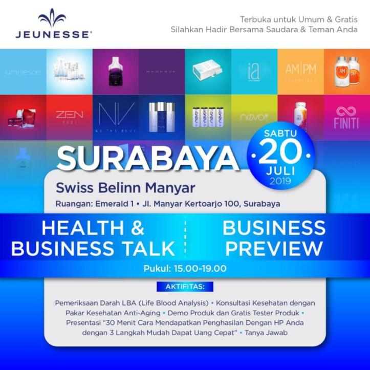 seminar dan training produk jeunesse Surabaya Juli 2019