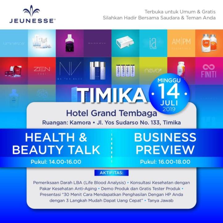 seminar dan training produk jeunesse Timika Juli 2019
