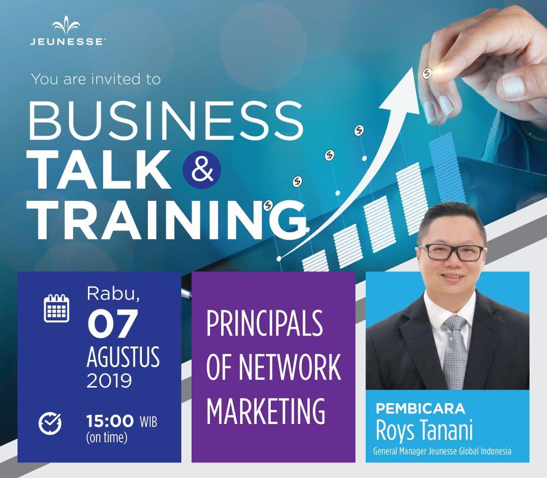 Business Talk & Training Jeunesse Indonesia 7 Agustus 2019