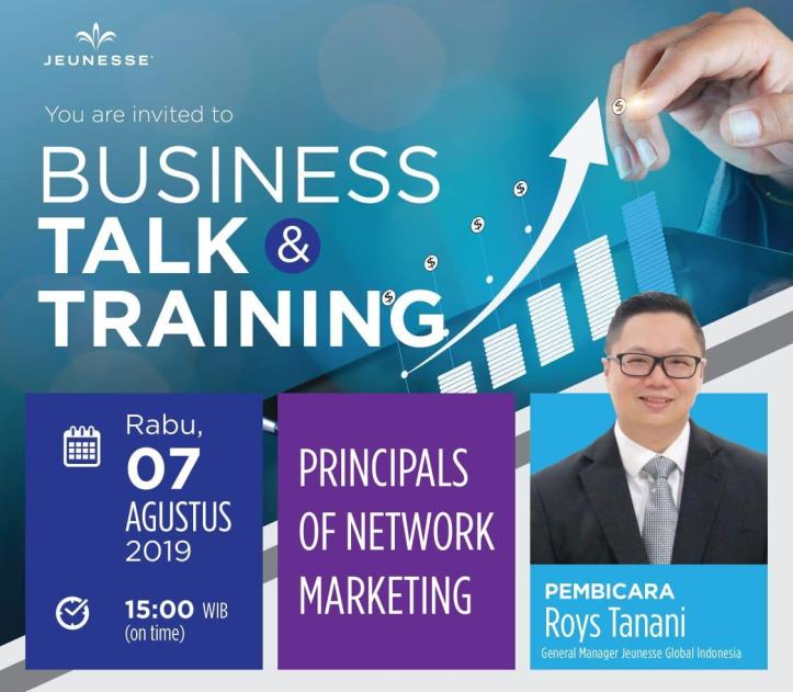 Business Talk & Training Jeunesse Indonesia 7 Agustus 2019