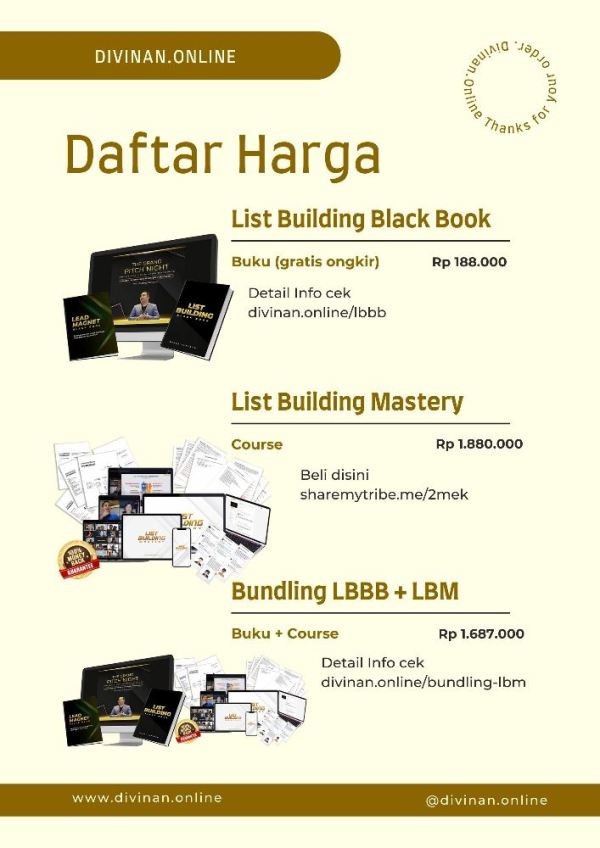 Harga Tribelio List Building Mastery Terbaru