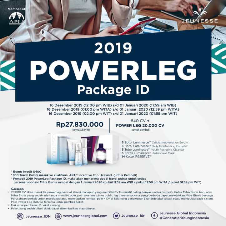 Paket Powerleg Jeunesse Indonesia Desember 2019