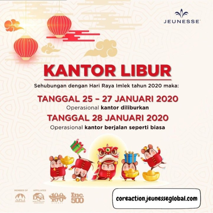 Libur Imlek 2020 Kantor Jeunesse Indonesia