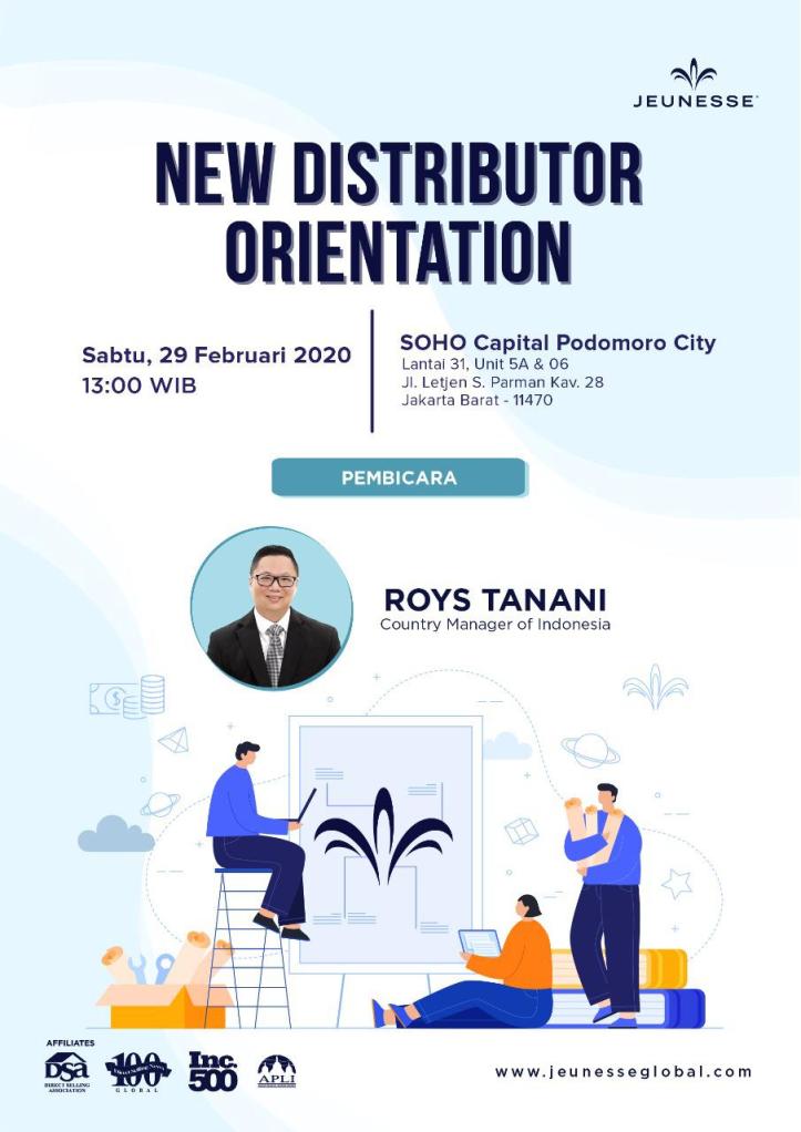 New Distributor Orientation Jeunesse Jakarta 29 Februari 2020