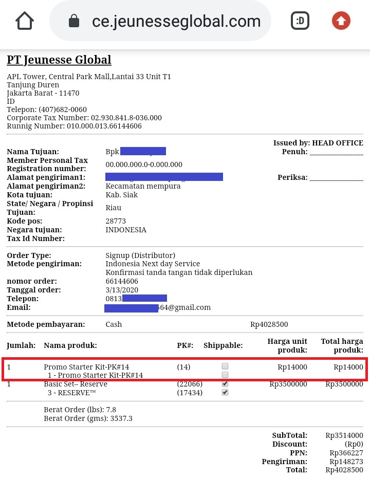 Promo member basic reserve april 2020