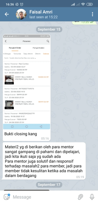 Member belajar jualan di Shopee