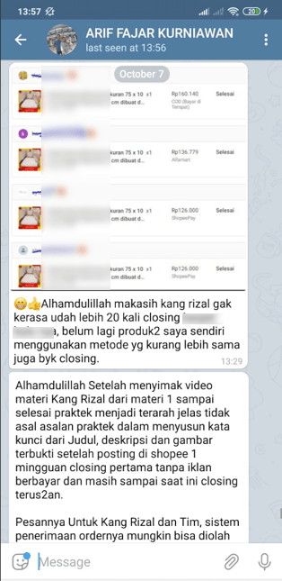 testimoni cara berjualan di shopee untuk pemula