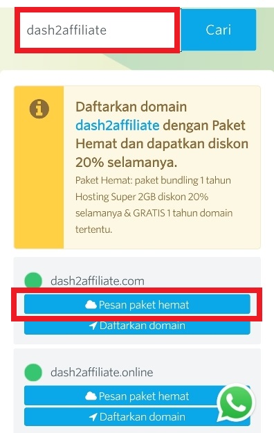 Beli Domain Langkah 2 Pilih Nama dan Ekstensi
