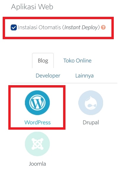 Beli Domain Langkah 7 Instant Deploy
