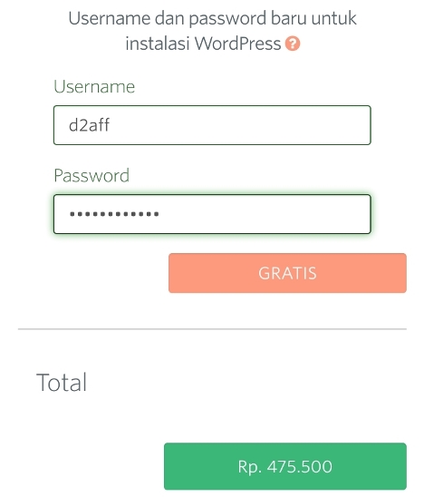 Beli Domain Langkah 8 Buat Username WordPress