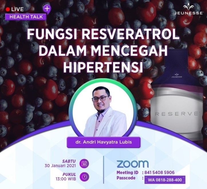 Zoom Training Reserve Jeunesse Hipertensi 30 Januari 2021