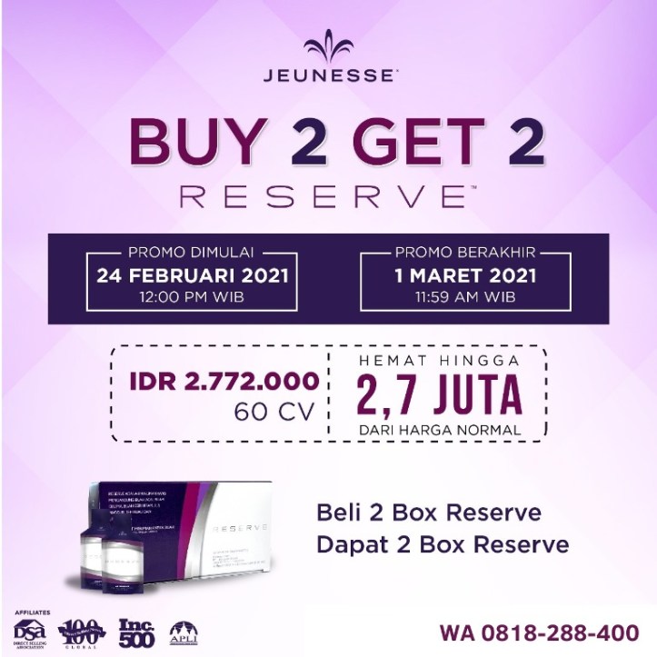 Reserve Murah Promo Resmi Jeunesse 2021