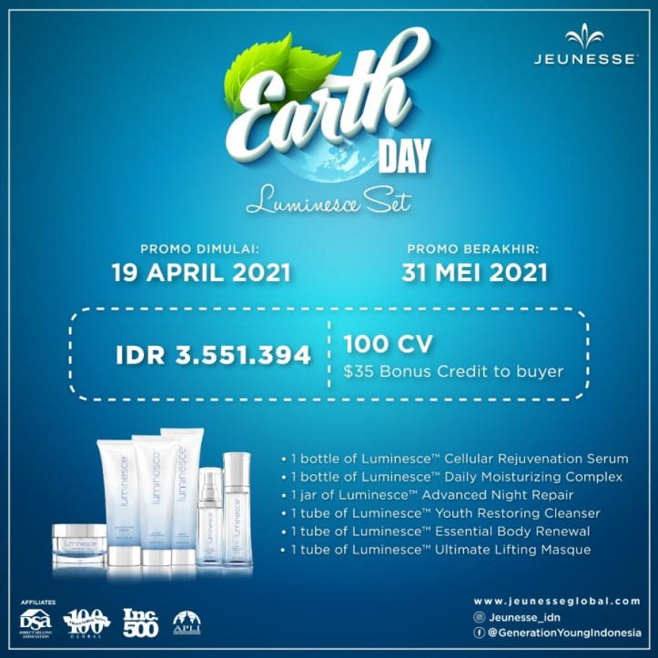 promo khusus member april 2021 earth day luminesce set