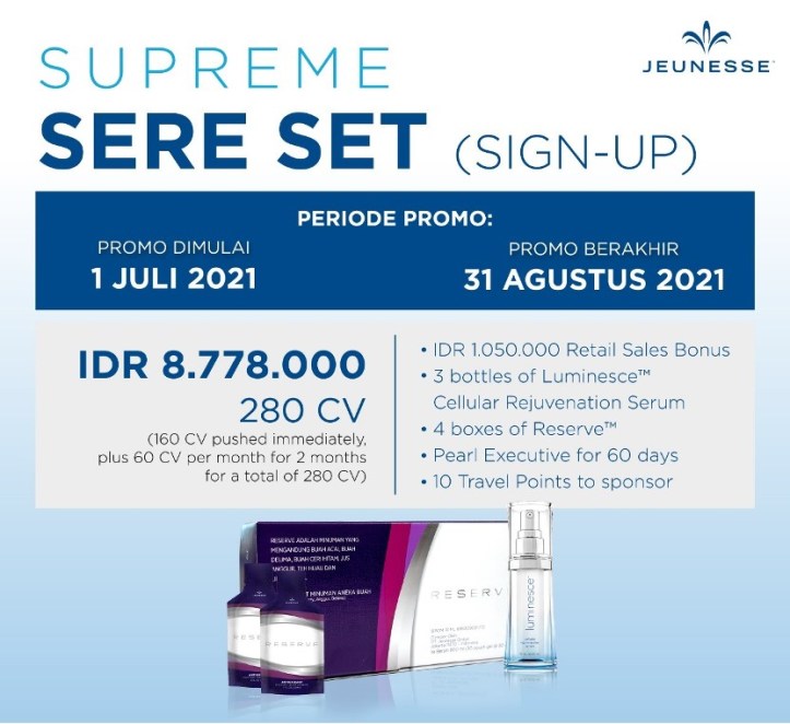 Promo Paket Sign Up Supreme SERE Jeunesse 2021