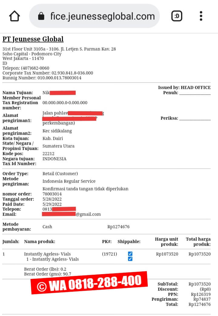 Jual Instantly Ageless Harga Resmi 2022