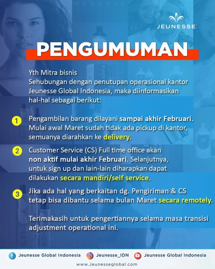 Pengumuman Kantor Jeunesse Terkait Penutupan Pasar Indonesia